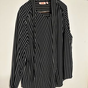Evri Black & White Pinstripe Blouse